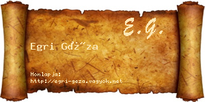 Egri Géza névjegykártya